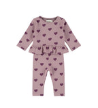 Set due pezzi cuori viola