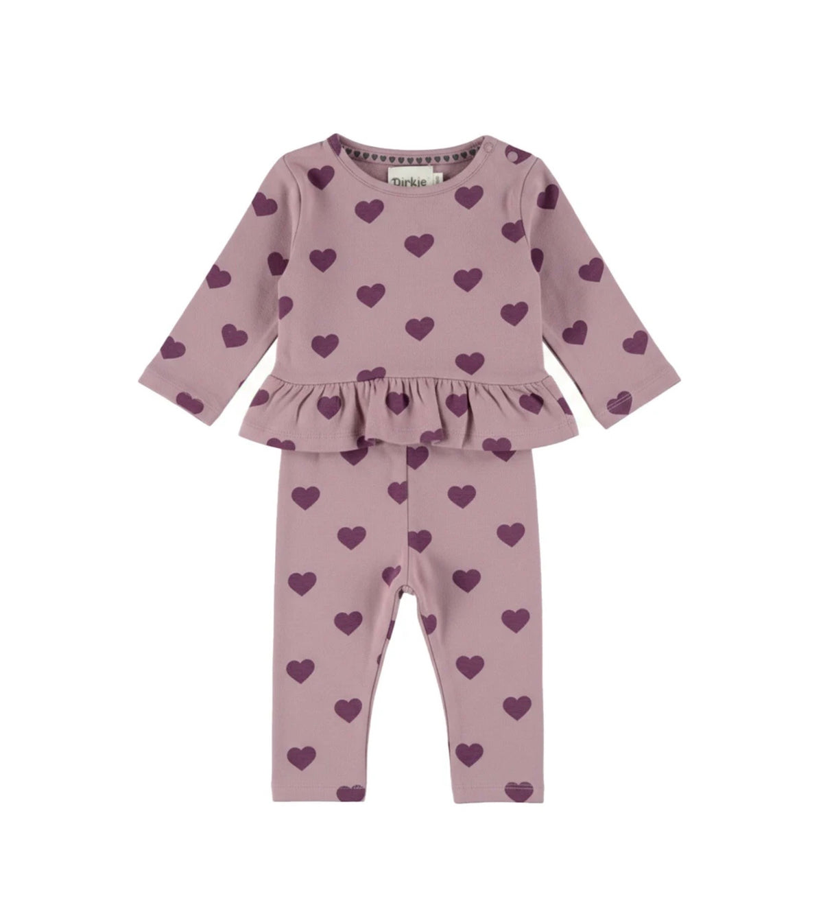 Set due pezzi cuori viola