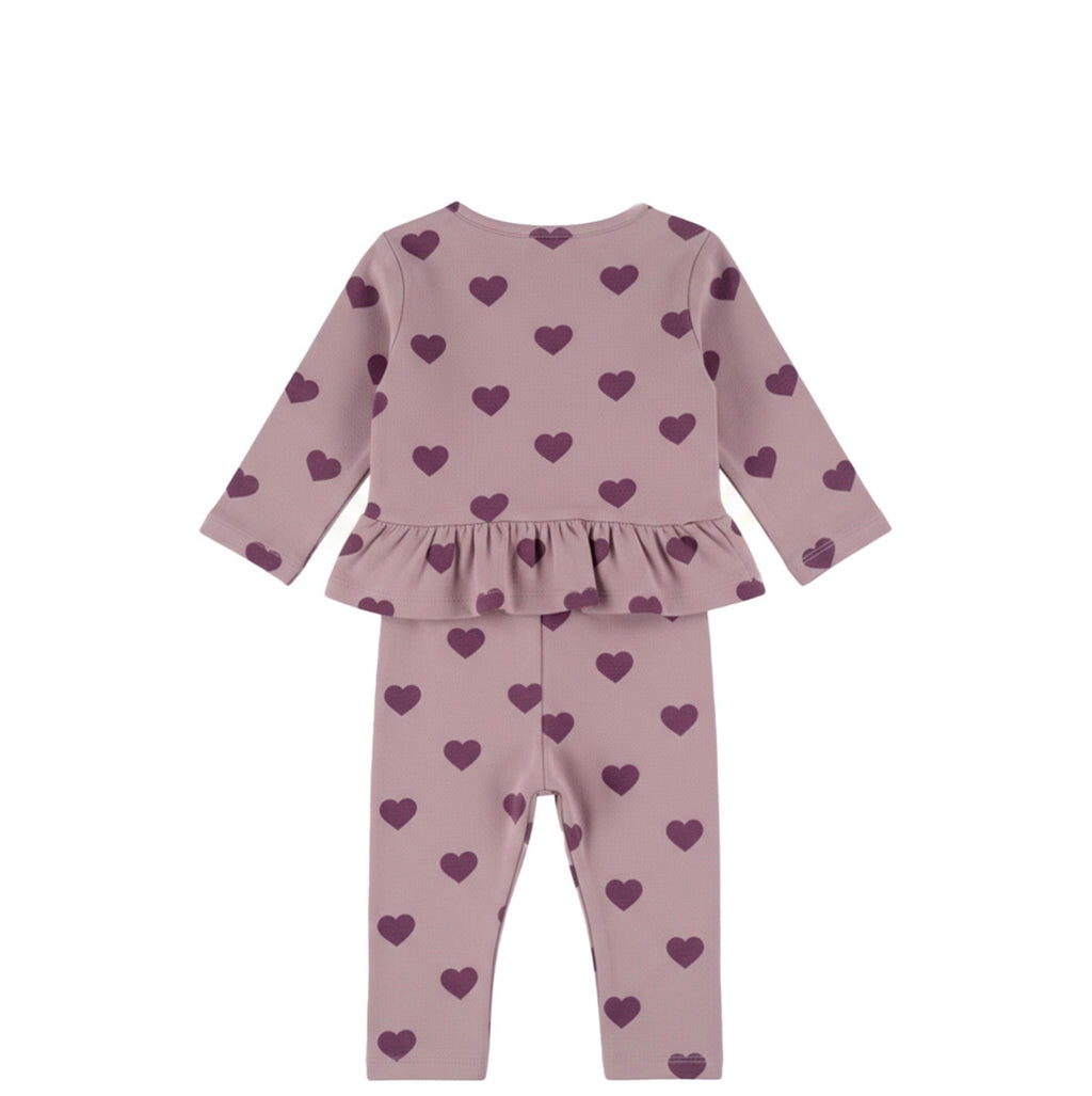 Set due pezzi cuori viola