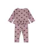 Set due pezzi cuori viola